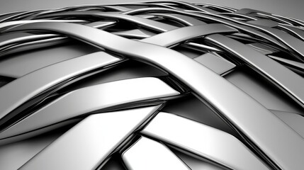 Intricate Metallic Weave with Shiny Surface and Dynamic Texture