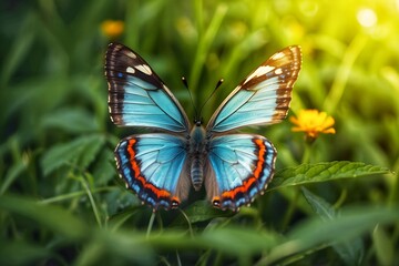 Fototapeta premium butterfly on the grass.