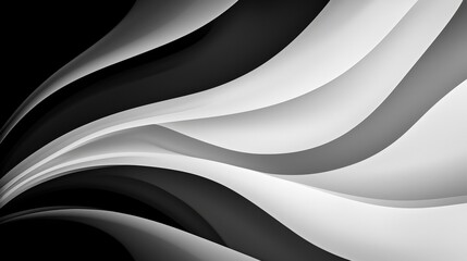 Fototapeta premium Fluid Black and White Waves Abstract Design for Modern Art Enthusiasts