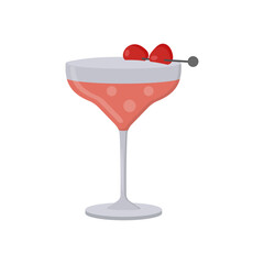 French Martini, Cocktails Vector illustration, Isolated
