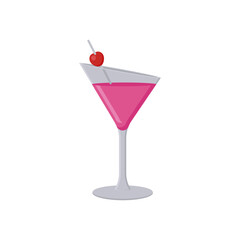 Pink Lady, Cocktails Vector illustration, Isolated