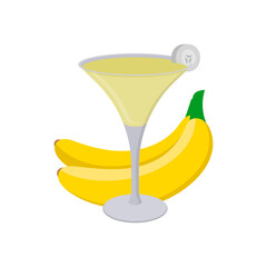 Banana Daiquiri, Cocktails Vector illustration, Isolated