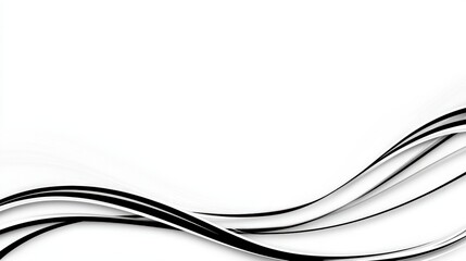 Fototapeta premium Elegant Black and White Abstract Waves on a Clean Background