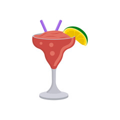 Strawberry Margarita, Cocktails Vector illustration, Isolated