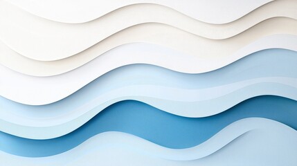 Soft Curved Waves in Shades of Blue and White Captivating Abstract Background Design