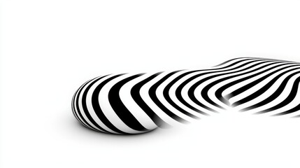 Abstract black and white striped shapes with smooth curves and modern artistic design elements