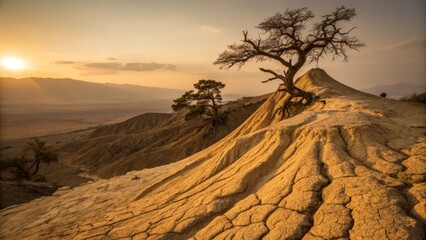 Golden Hour Alluvium: Vintage Sepia Riverbank Landscape Photography
