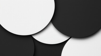 Fototapeta premium Abstract Geometric Design with Black and White Circular Shapes