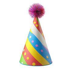Vibrant Party Hat with Festive Design on Transparent background