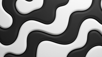 Abstract Wavy Black and White Design for Modern Art Background