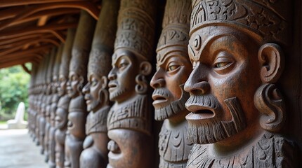 wooden carved stone carving