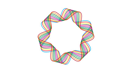 Abstract Guilloche Pattern, Circle Border Frame simple design on white background.