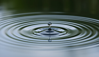 Rain Falling on Water Surface..