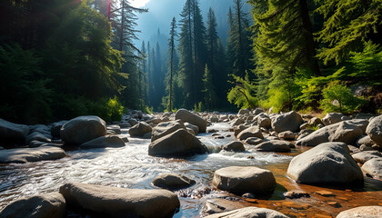 Crystal Clear Stream in the Valley.