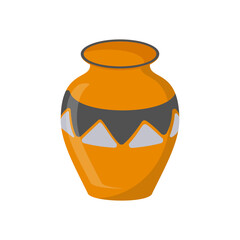 African Pot, African Symbols Illustration