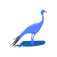 Blue Crane, African Symbols Illustration