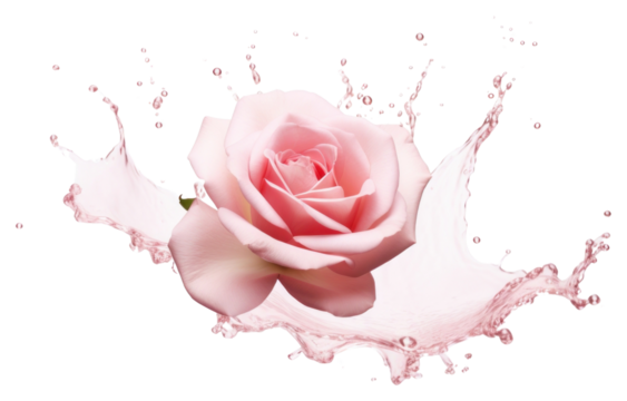 PNG Pink rose splash water elegance