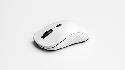 Modern Minimalist White Mouse on Clean Background for Technology and Office Use
