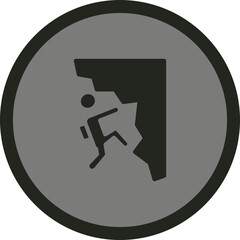 Rock Climbing Vector Icon Design