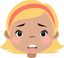 The girl shows different emotions.1