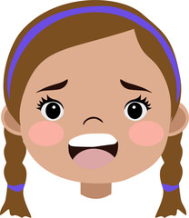 The girl shows different emotions.2