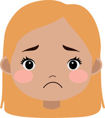 The girl shows different emotions.5