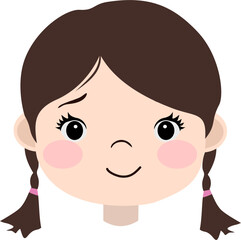 The girl shows different emotions.4