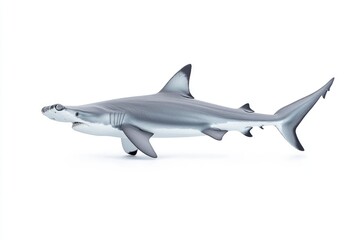 Realistic model of a hammerhead shark swimming in a clean ocean environment