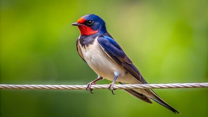 Fototapeta premium Barn Swallow Perched on Wire