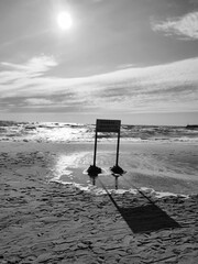 windy but sunny day on the Baltic Sea beach