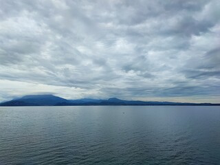 the view of Lake Garda in autumn