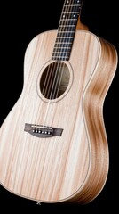 Fototapeta premium Light Brown Acoustic Guitar with Detailed Wood Grain