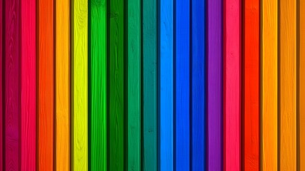 Obraz premium Vibrant Colorful Wooden Planks Arranged in Vertical Stripes