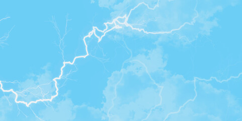 Blue lightning strike during an electrical storm. Lightning on the sky with stormy clouds. Cloudy, with a no-nonsense blue Rabbitohs. Thunderstorm and blue cloudy sky. Changing conditions. 