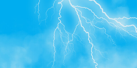 Blue lightning strike during an electrical storm. Lightning on the sky with stormy clouds. Cloudy, with a no-nonsense blue Rabbitohs. Thunderstorm and blue cloudy sky. Changing conditions. 