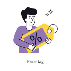 Price tag Concept vector illustration.  isolated on white Background.