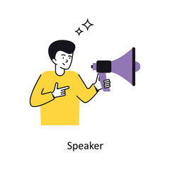 Fototapeta premium Speaker Concept vector illustration. isolated on white Background.