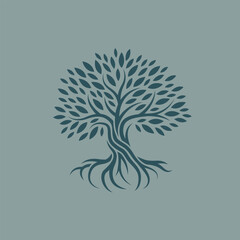 Obraz premium Artistic Tree Illustration. Nature Tree Vector Logo Design.