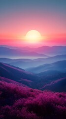 Fototapeta premium A smooth gradient where soft pink light fades naturally into pale gold. 