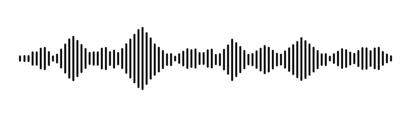 Black wave as an equalizer. sound wave line sign or digital diagram music.voice recognition music line icon.vector illustration