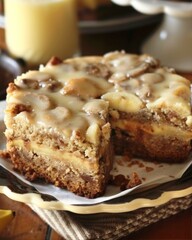 Delicious Banana Cheesecake Slice Presentation for Gourmet Food Dessert Temptation Delight