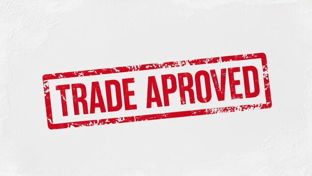 The image features a bold red stamp that reads "TRADE APROVED," conveying a sense of authorization or endorsement in a business context.
