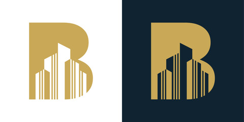Building With Letter B Monogram Logo Design
