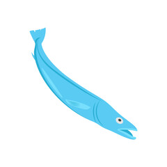 Hake FishSeafood Vector Illustration, Isolated