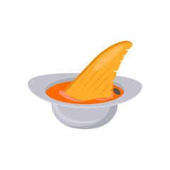 Shark Fins SoupSeafood Vector Illustration, Isolated