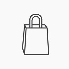 Bags Shopping vector icon isolated in black line