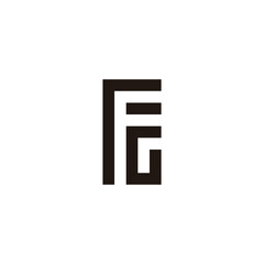 Obraz premium Letter r, F and G square geometric symbol simple logo vector