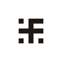 Letter f square, app geometric symbol simple logo vector