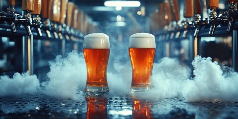 Craft beer tasting event brewery indoor close-up beverage experience