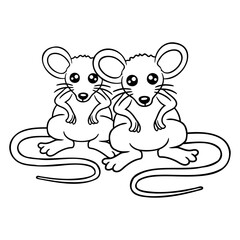 Two Bad Mice Angry Frustrated Aggressive Team Crew Design Lover Art Vector Illustration Card T-Shirt Poster Sticker Graphic Print Decorative Drawing Isolated Logo Decoration Symbol Creative Cool Style
